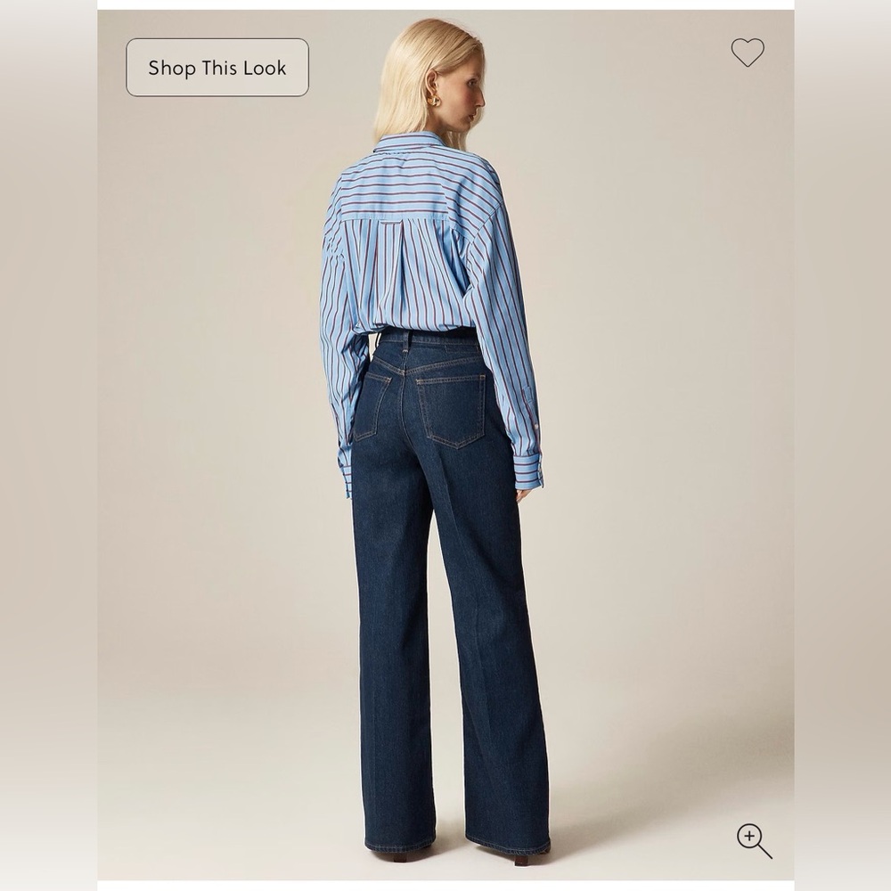 J. Crew Dark Blue Denim Trouser Jeans semi-stretch High Rise - Picture 10 of 10